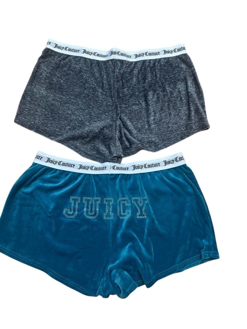 Juicy Couture Teal Velour & Charcoal Heather Short Set XL